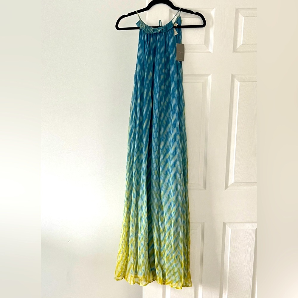 Anthropologie Blue to Yellow Ombre Maxi Dress